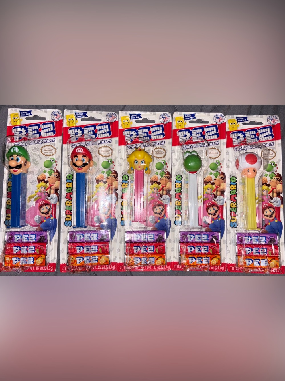 PEZ Super Mario Character Candy Dispensers - priced individually (as set $10,500